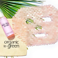Rose Quartz Crystal Gem Facial Mask For Self-Care + Rose Petal Reserve Serum with Collagen Boost & Vitamin C Brightening