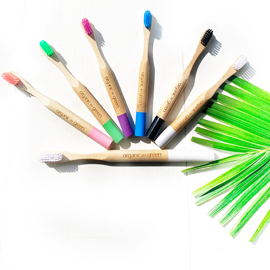 Toothbrush with Biodegradable Bamboo Handle