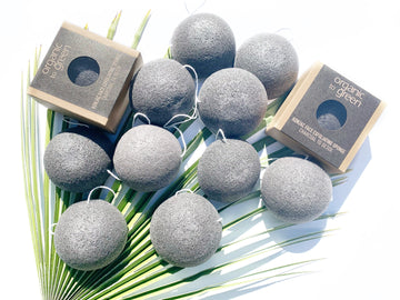 Konjac Face Exfoliating Sponge - Charcoal - Wholesale Case of 12