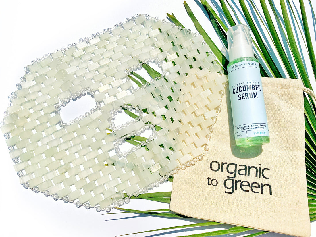Jade Crystal Gem Facial Mask For Anti-Aging + Cucumber Hyaluronic Hydration Calming & Restoring