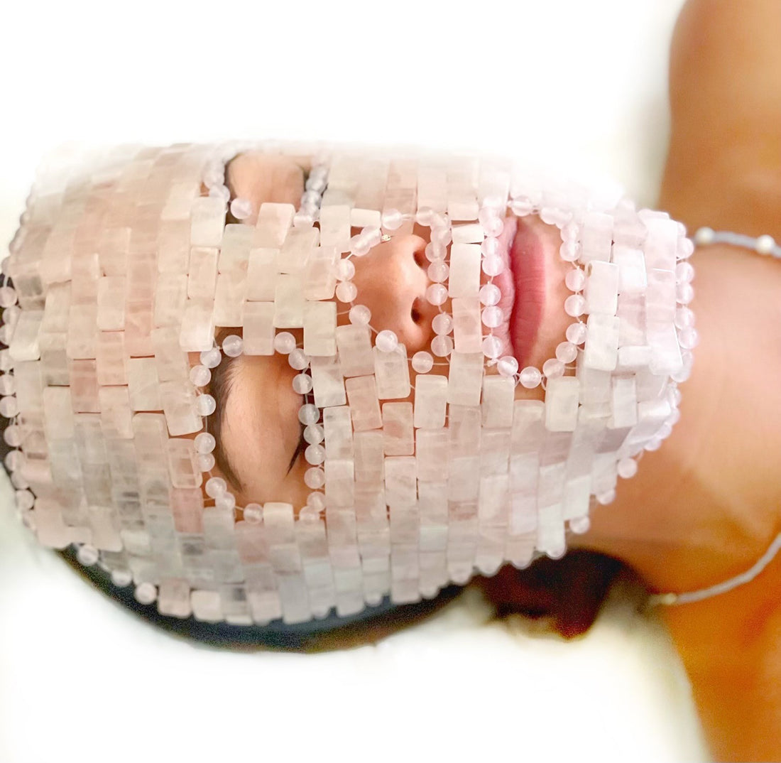 Rose Quartz Crystal Gem Facial Mask For Self Care + Self Love