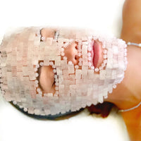 Rose Quartz Crystal Gem Facial Mask For Self-Care + Rose Petal Reserve Serum with Collagen Boost & Vitamin C Brightening