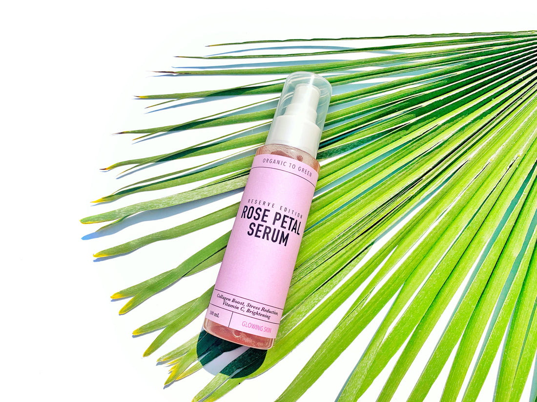 Rose Quartz Crystal Gem Facial Mask For Self-Care + Rose Petal Reserve Serum with Collagen Boost & Vitamin C Brightening