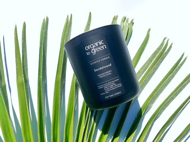 PROTECTION - Sandalwood Aromatherapy with Black Tourmaline CANDLE