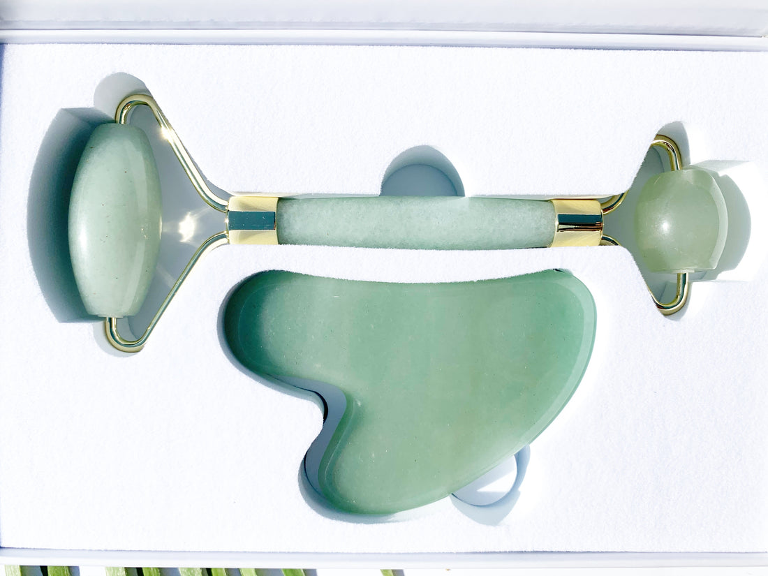 Crystal Roller + Gua Sha Set - Skin Detox - Jade