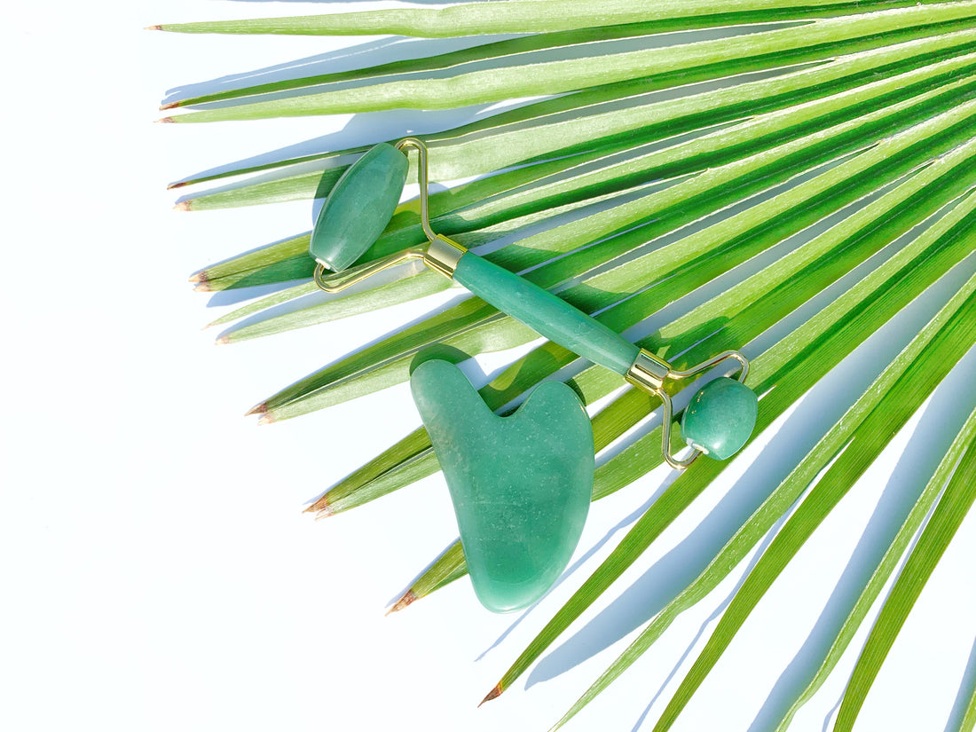 Crystal Roller + Gua Sha Set - Skin Detox - Green Aventurine