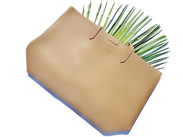 Designer Vegan Leather Cruelty Free Tote - Tan