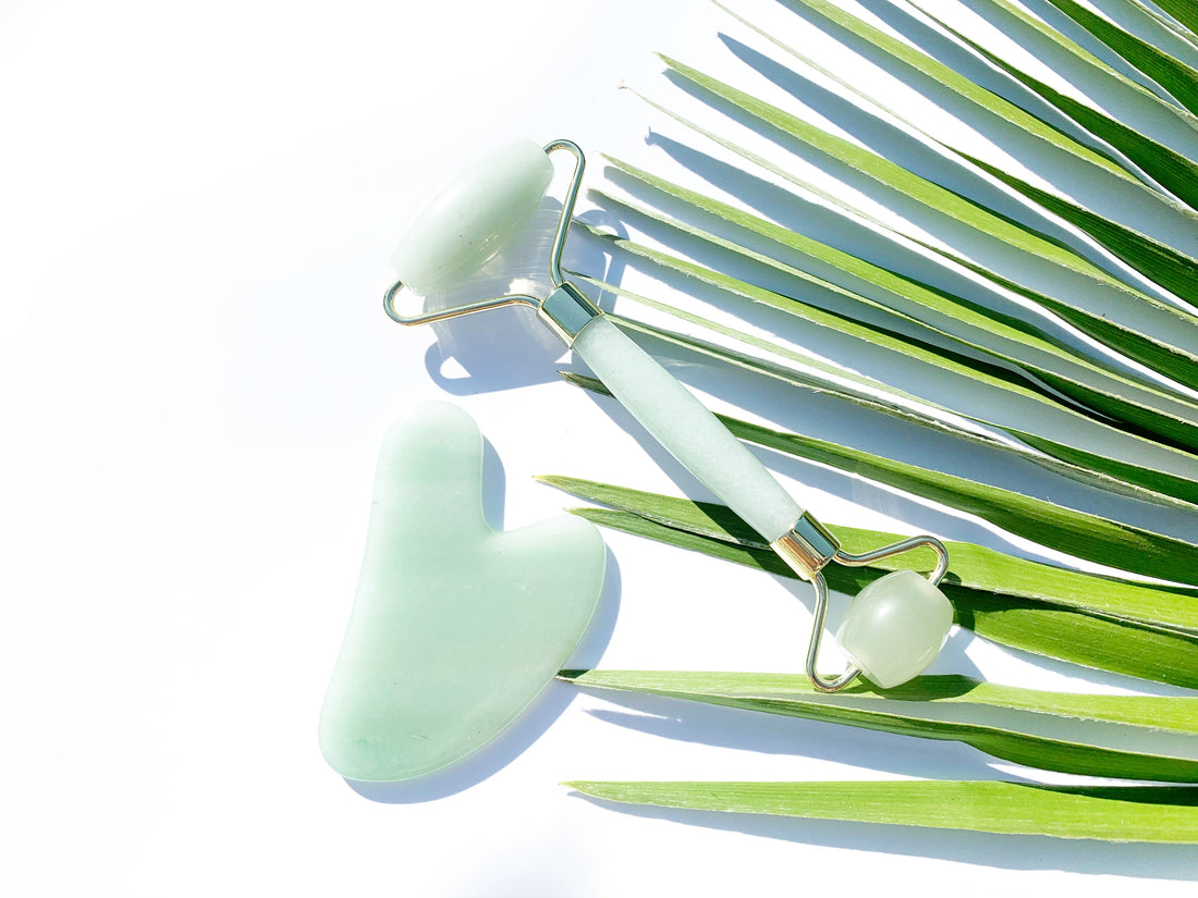 Crystal Roller + Gua Sha Set - Skin Detox - Jade