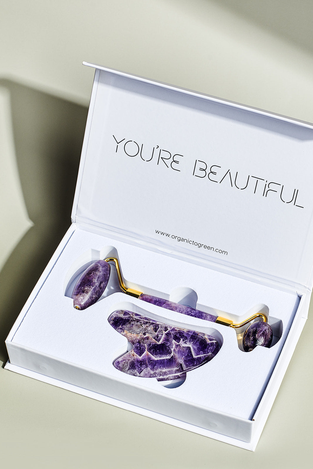 Crystal Roller + Gua Sha Set - Skin Detox - Amethyst