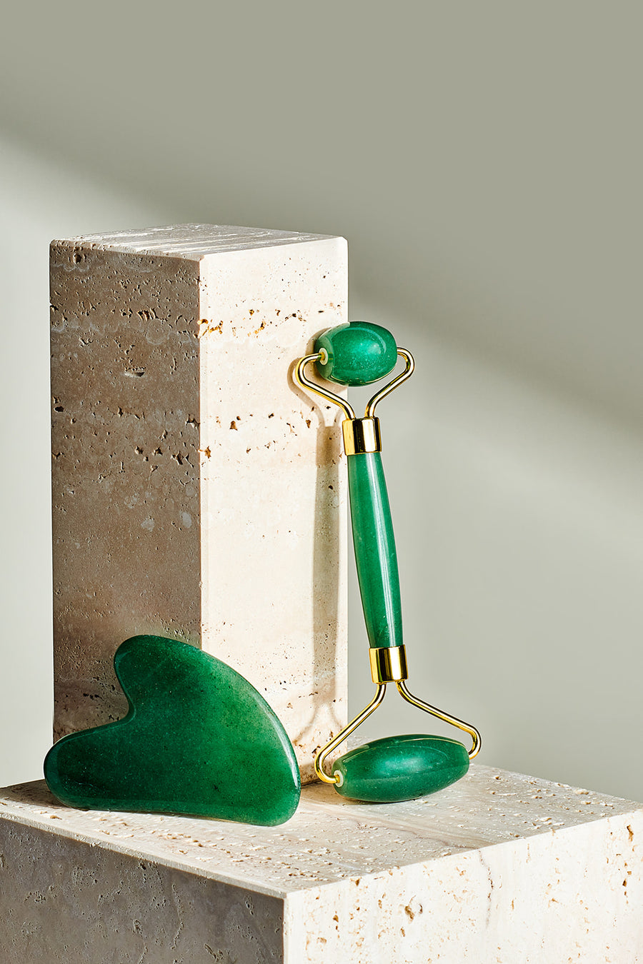 Crystal Roller + Gua Sha Set - Skin Detox - Green Aventurine