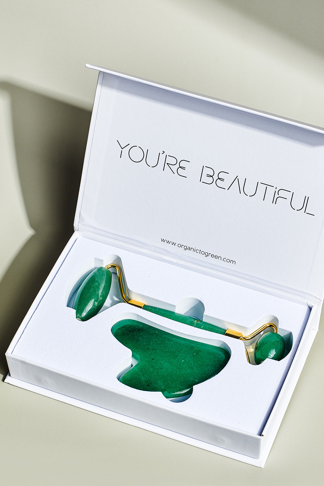 Crystal Roller + Gua Sha Set - Skin Detox - Green Aventurine