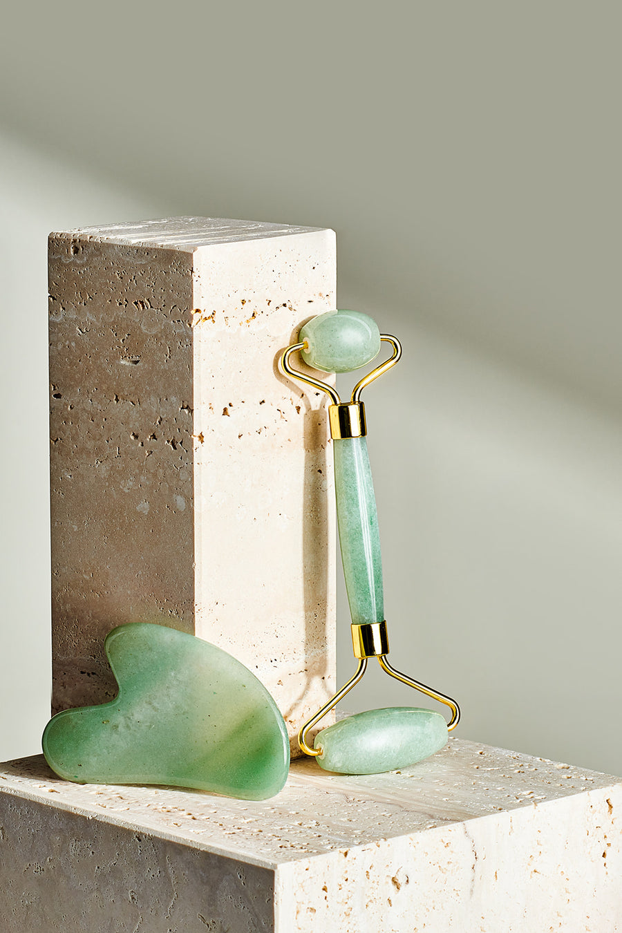 Crystal Roller + Gua Sha Set - Skin Detox - Jade