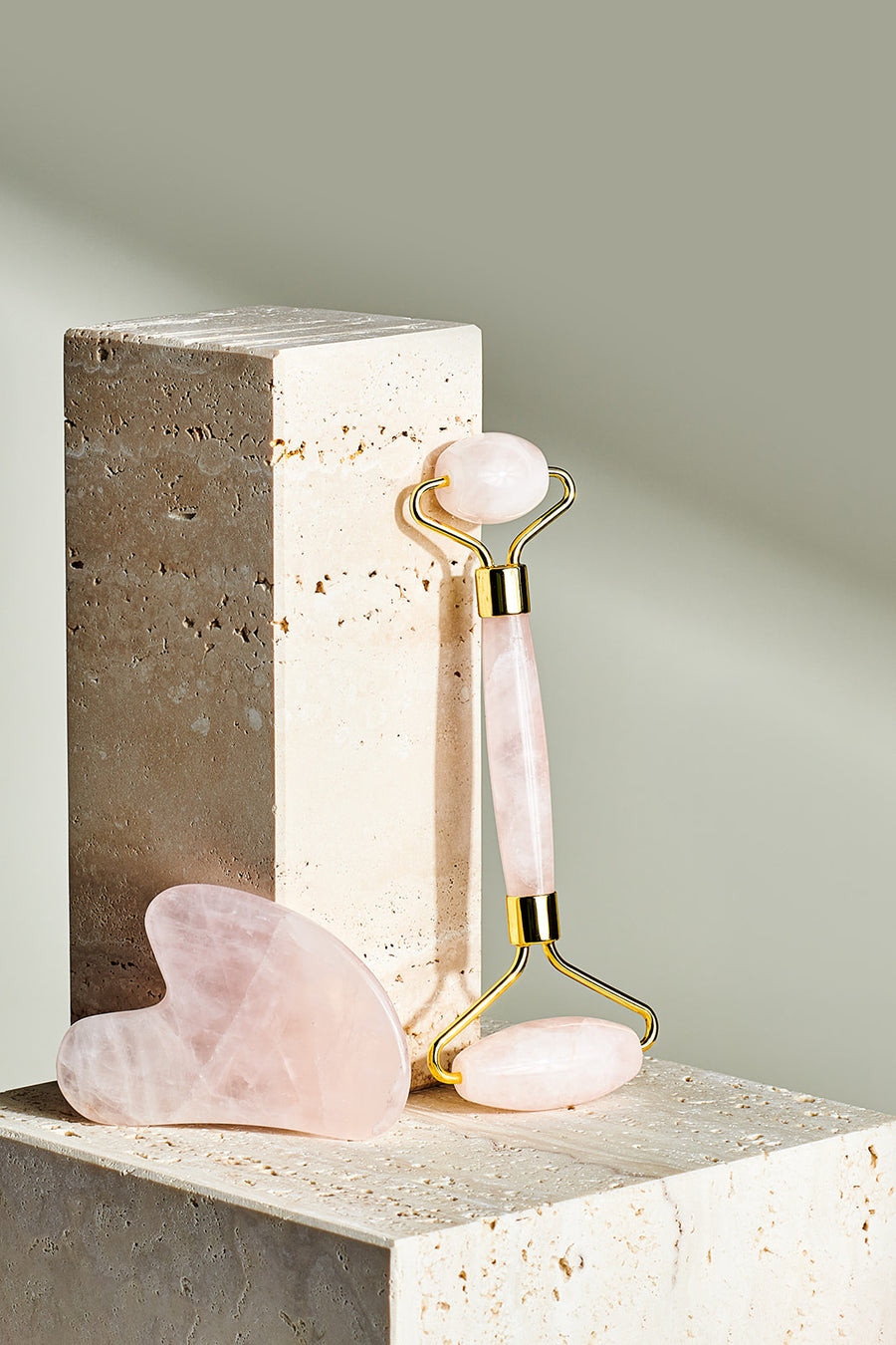 Crystal Roller + Gua Sha Set - Skin Detox - Rose Quartz