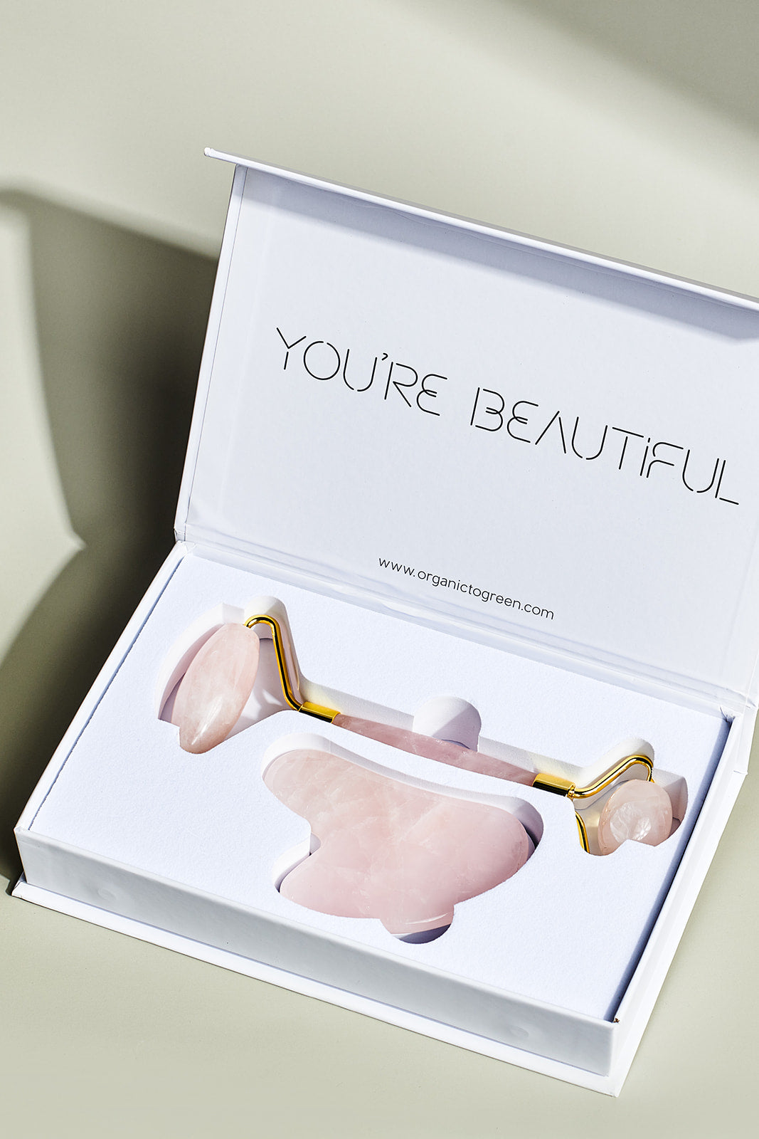 Crystal Roller + Gua Sha Set - Skin Detox - Rose Quartz