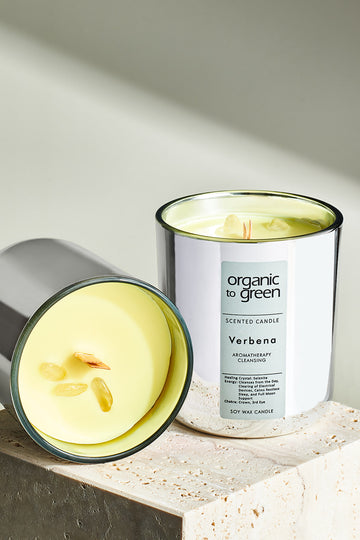 CLEANSING - Verbena Aromatherapy with Selenite CANDLE