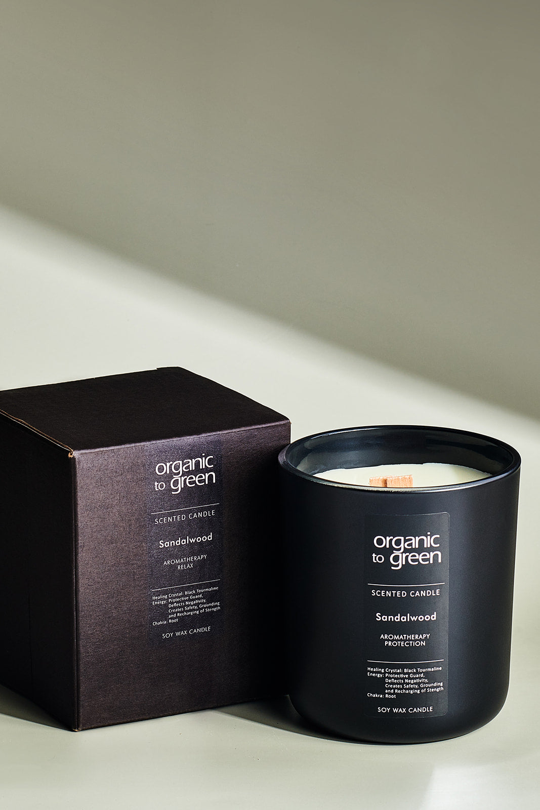 PROTECTION - Sandalwood Aromatherapy with Black Tourmaline CANDLE