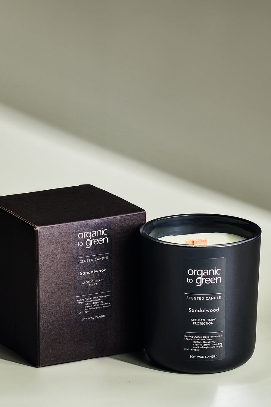 PROTECTION - Sandalwood Aromatherapy with Black Tourmaline CANDLE